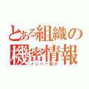 とある組織の機密情報（メンバー紹介）