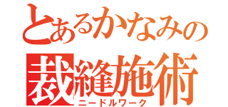 とあるかなみの裁縫施術（ニードルワーク）