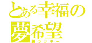 とある幸福の夢希望（超ラッキー）