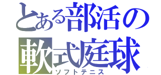 とある部活の軟式庭球（ソフトテニス）