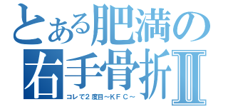 とある肥満の右手骨折Ⅱ（コレで２度目～ＫＦＣ～）