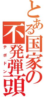 とある国家の不発弾頭（テポドン）