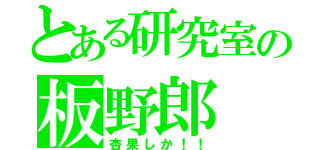 とある研究室の板野郎（杏果しか！！）