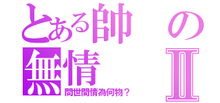 とある帥の無情Ⅱ（問世間情為何物？）