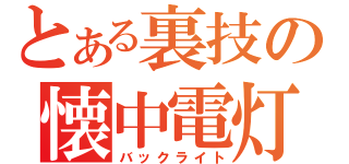 とある裏技の懐中電灯（バックライト）