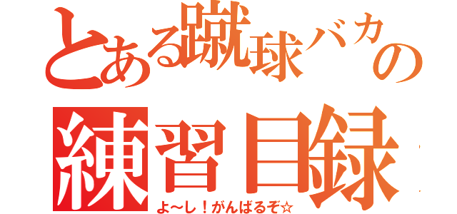 とある蹴球バカの練習目録（よ～し！がんばるぞ☆）