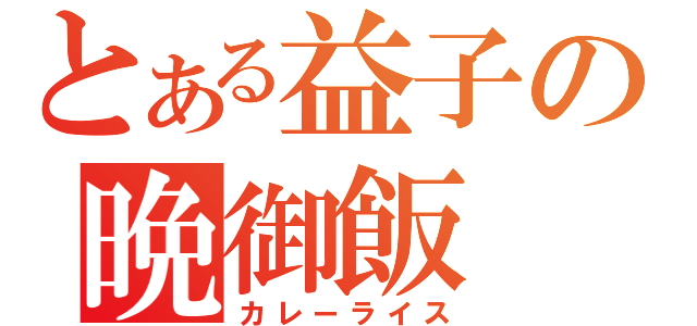 とある益子の晩御飯（カレーライス）