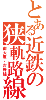 とある近鉄の狭軌路線（南大阪・吉野線）