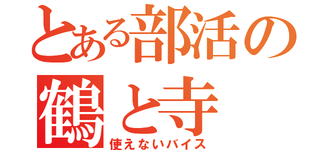 とある部活の鶴と寺（使えないバイス）