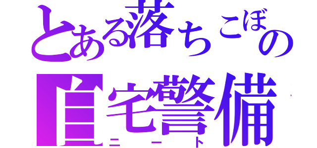 とある落ちこぼれの自宅警備（ニート）