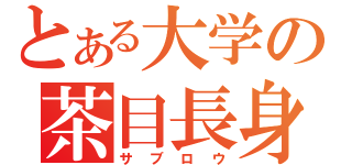 とある大学の茶目長身（サブロウ）