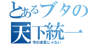 とあるブタの天下統一（今の本気じゃない）