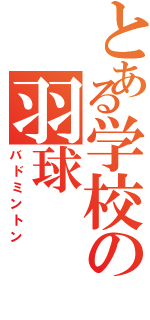 とある学校の羽球（バドミントン）