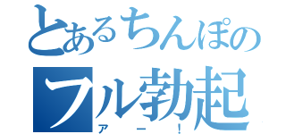 とあるちんぽのフル勃起（アー！）