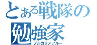 とある戦隊の勉強家（ブルガリアブルー）