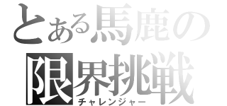 とある馬鹿の限界挑戦（チャレンジャー）