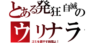 とある発狂自滅のウリナラ（ゴミを燃やす時間よ！）