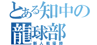 とある知中の龍球部（新人戦優勝）