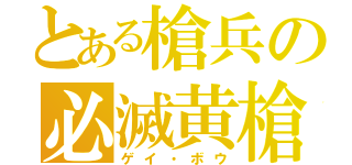 とある槍兵の必滅黄槍（ゲイ・ボウ）