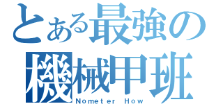 とある最強の機械甲班（Ｎｏｍｅｔｅｒ Ｈｏｗ）