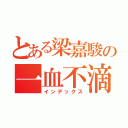 とある梁嘉駿の一血不滴（インデックス）