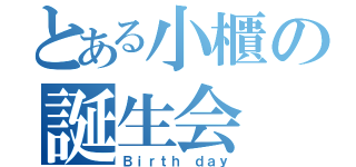 とある小櫃の誕生会（Ｂｉｒｔｈ ｄａｙ）