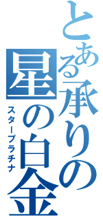 とある承りの星の白金（スタープラチナ）