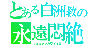 とある白洲教の永遠悶絶（キョカタンカワイイヨ）