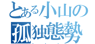 とある小山の孤独態勢（．．．）