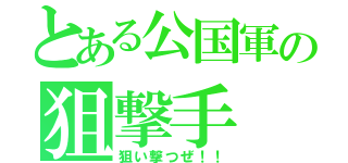 とある公国軍の狙撃手（狙い撃つぜ！！）