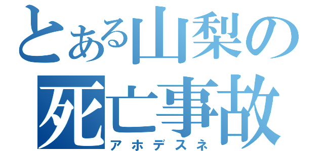 とある山梨の死亡事故（アホデスネ）