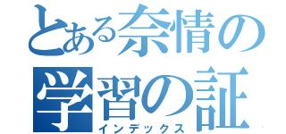 とある奈情の学習の証（インデックス）