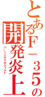 とあるＦ－３５の開発炎上（バーニングプロジェクト）