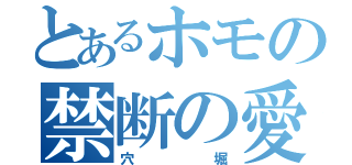 とあるホモの禁断の愛（穴堀）