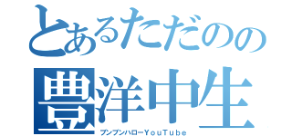 とあるただのの豊洋中生（ブンブンハローＹｏｕＴｕｂｅ）