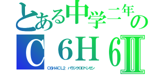 とある中学二年のＣ６Ｈ６Ⅱ（Ｃ６Ｈ４ＣＬ２ パラジクロロベンゼン）