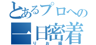 とあるプロへの一日密着（りお編）