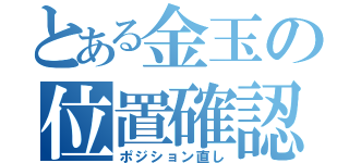 とある金玉の位置確認（ポジション直し）