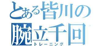 とある皆川の腕立千回（トレーニング）