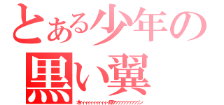 とある少年の黒い翼（木ィィィィィィィィィィィ原クゥゥゥゥゥゥゥゥゥン）