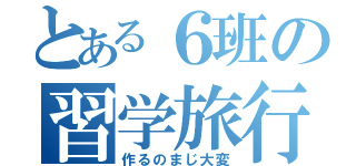 とある６班の習学旅行（作るのまじ大変）