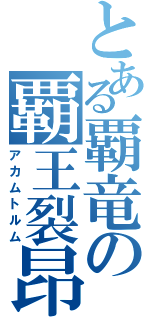 とある覇竜の覇王裂昂（アカムトルム）