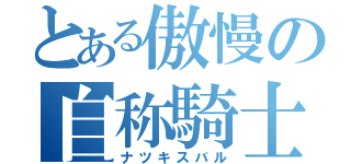 とある傲慢の自称騎士（ナツキスバル）