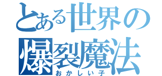 とある世界の爆裂魔法（おかしい子）