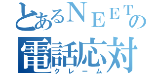 とあるＮＥＥＴの電話応対（クレーム）