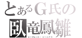 とあるＧ氏の臥竜鳳雛（シークレット・ジーニアス）