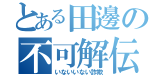 とある田邊の不可解伝（いないいない詐欺）