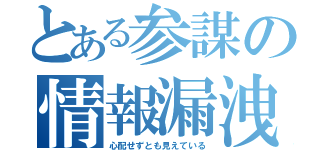 とある参謀の情報漏洩（心配せずとも見えている）