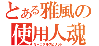 とある雅風の使用人魂（ミーニアルスピリット）