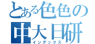 とある色色の中大日研（インデックス）